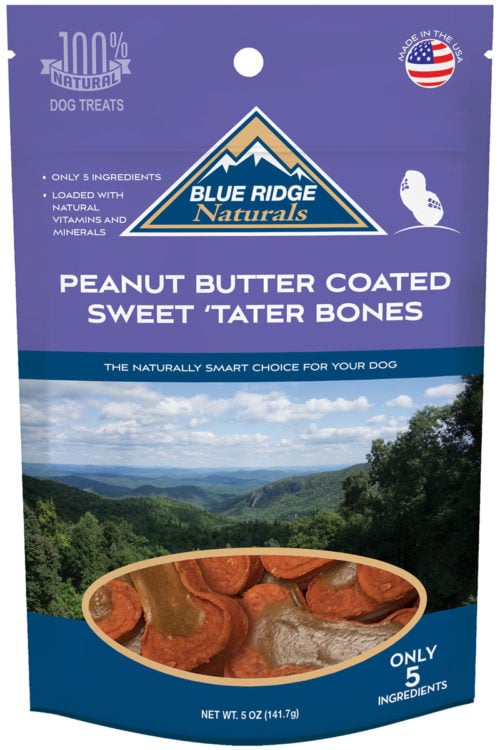 Peanut Butter Coated Sweet Potato Bones Dog Treats