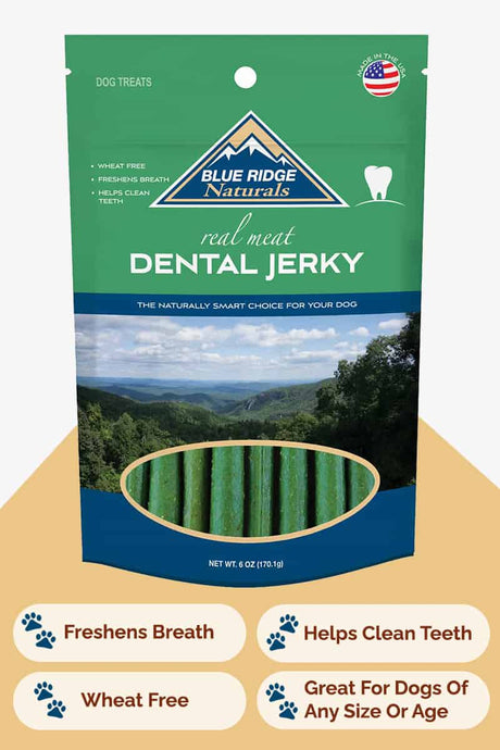 Front of Blue Ridge Naturals Dental Jerky dog treats