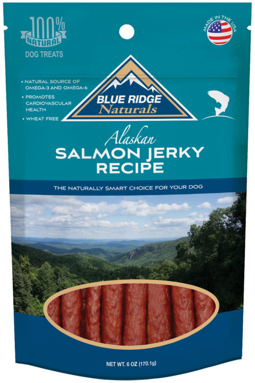 Front of Blue Ridge Naturals' Salmon Jerky - 6 oz dog treats