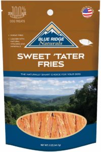 Front of Blue Ridge Naturals Sweet Potato Fries dog treats