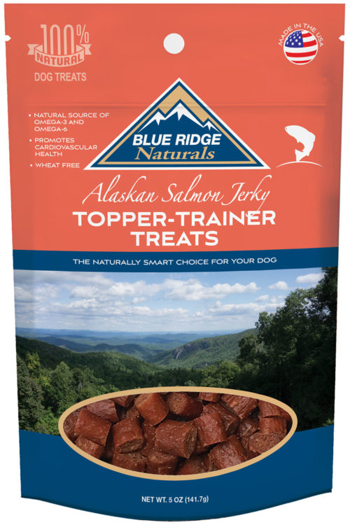 Front of Blue Ridge Naturals' Salmon Topper-Trainer Treats - 5 oz dog treats