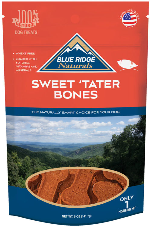 Front of Blue Ridge Naturals Sweet 'Tater Bones Dog Treats.