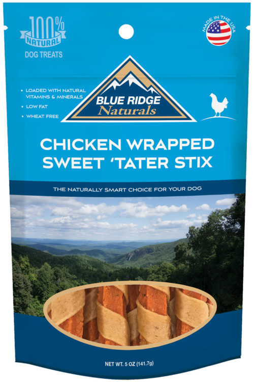 Front of Chicken Wrapped Sweet Potato Stix 5 oz package.