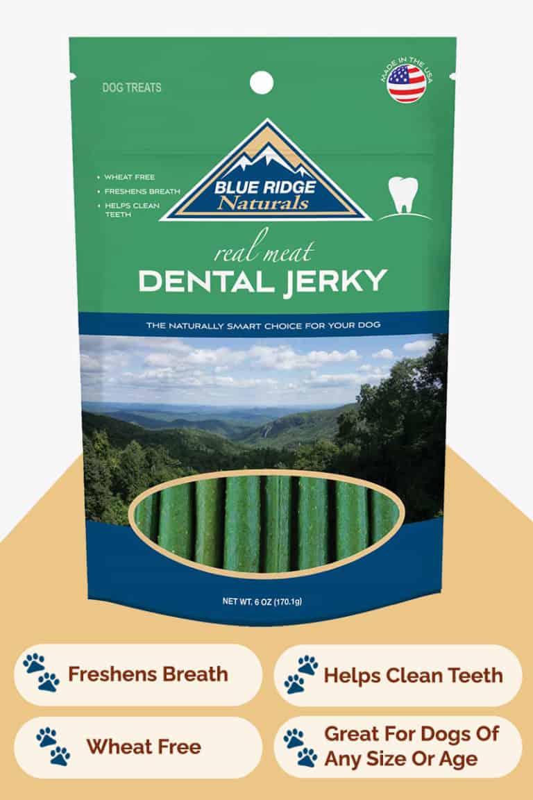 Front of Blue Ridge Naturals Dental Jerky dog treats